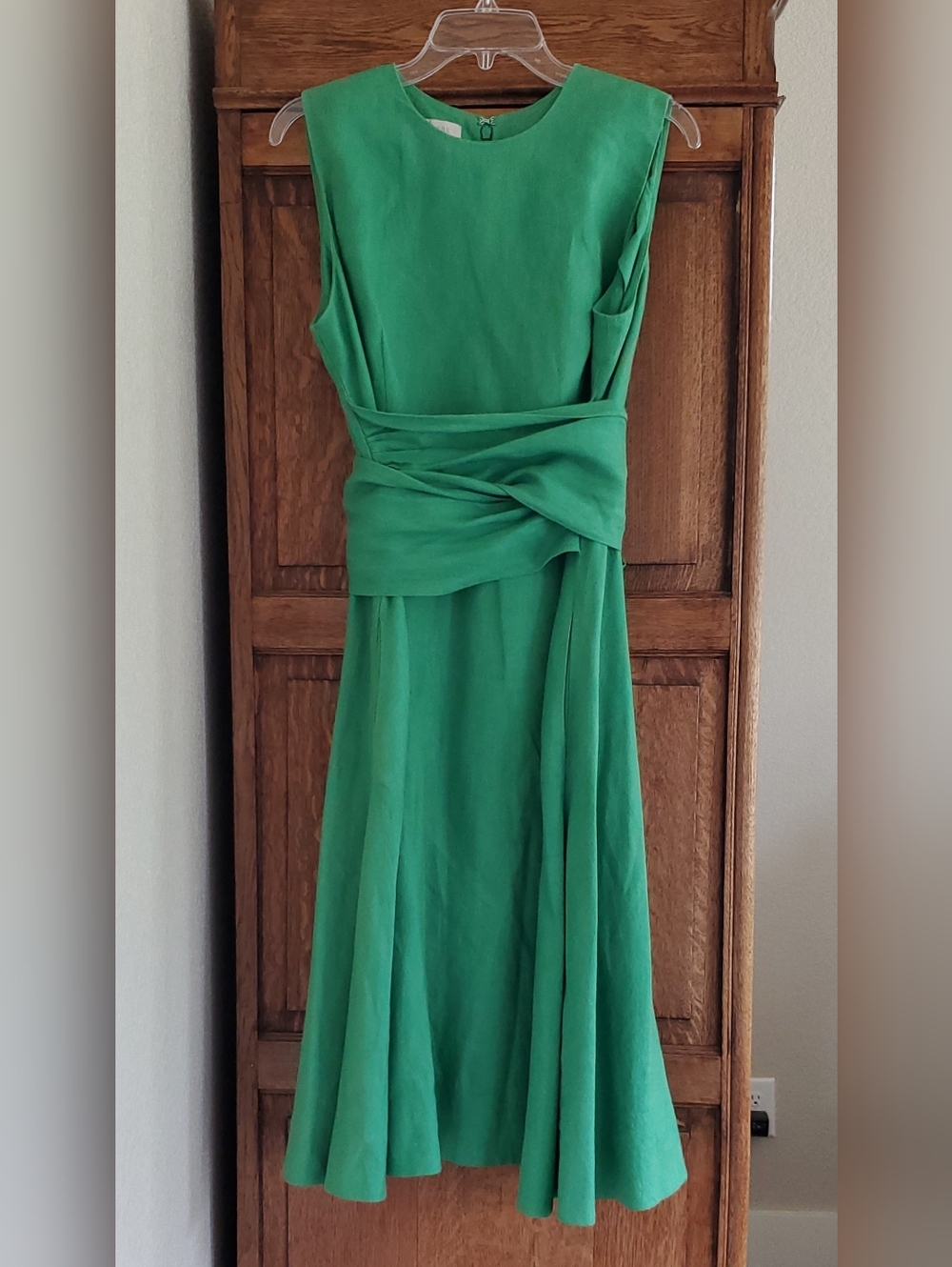 HOBBS LONDON TWITCHILL LINEN DRESS TROPICAL GREEN US 10 EXCELLENT LIKE NEW